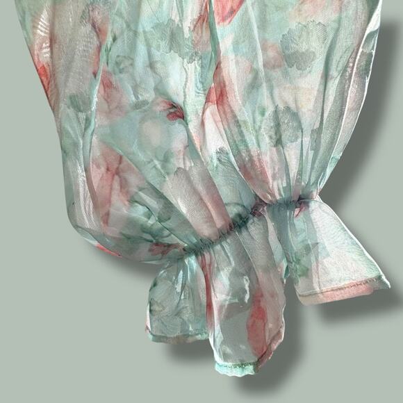Babydoll MilkMaid Romantic Crop top Chiffon Floral Smock… - Picture 7 of 14